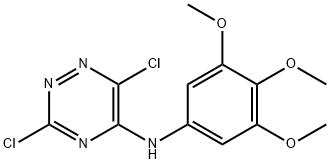 1,2,4-Triazin-5-amine, 3,6-dichloro-N-(3,4,5-trimethoxyphenyl)- 结构式