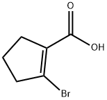 1-Cyclopentene-1-carboxylic acid, 2-bromo- 结构式