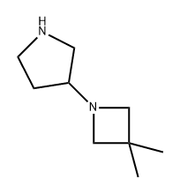 3-(3,3-二甲基氮杂环丁烷-1-基)吡咯烷 结构式