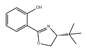 (R)-2-(4-(叔丁基)-4,5-二氢恶唑-2-基)苯酚 结构式