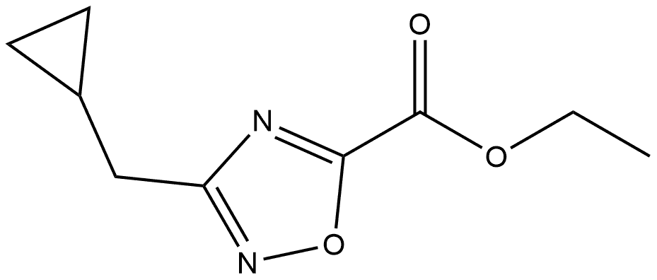 3-(环丙基甲基)-1,2,4-噁二唑-5-甲酸乙酯 结构式