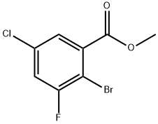 2-溴-5-氯-3-氟苯甲酸甲酯 结构式