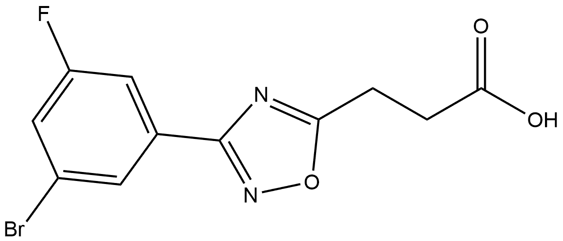 3-(3-Bromo-5-fluorophenyl)-1,2,4-oxadiazole-5-propanoic acid 结构式