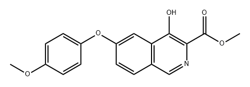 3-Isoquinolinecarboxylic acid, 4-hydroxy-6-(4-methoxyphenoxy)-, methyl ester 结构式