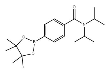 N,N-二异丙基-4-(4,4,5,5-四甲基-1,3,2-二氧硼杂环戊烷-2-基)苯甲酰胺 结构式