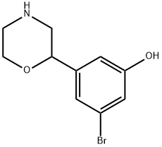 3-bromo-5-(morpholin-2-yl)phenol 结构式