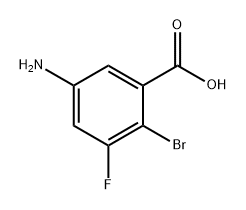 5-氨基-2-溴-3-氟苯甲酸 结构式