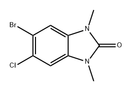 5-溴-6-氯-1,3-二甲基-1,2-二氢-2H-苯并[D]咪唑-2-酮 结构式