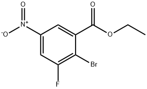 Benzoic acid, 2-bromo-3-fluoro-5-nitro-, ethyl ester 结构式