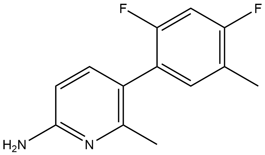 5-(2,4-Difluoro-5-methylphenyl)-6-methyl-2-pyridinamine 结构式