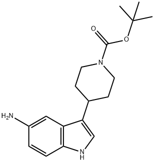 4-(5-氨基-1H-吲哚-3-基)哌啶-1-甲酸叔丁酯 结构式