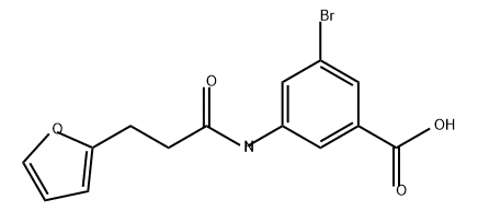 3-溴-5-(3-(呋喃-2-基)丙酰胺基)苯甲酸 结构式