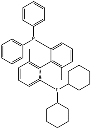 (R)-二环己基(2'-(二苯基膦)-6,6'-二甲基-[1,1'-联苯]-2-基)膦 结构式