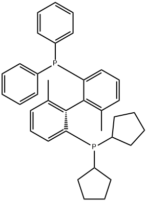 (R)-二环戊基(2'-(二苯基膦)-6,6'-二甲基-[1,1'-联苯]-2-基)膦 结构式