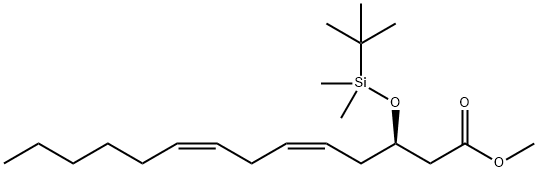 5,8-Tetradecadienoic acid, 3-[[(1,1-dimethylethyl)dimethylsilyl]oxy]-, methyl ester, [R-(Z,Z)]- (9CI) 结构式