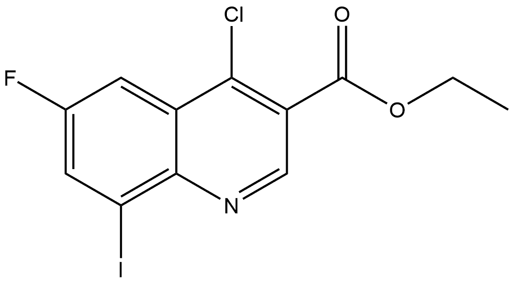 Ethyl 4-chloro-6-fluoro-8-iodo-3-quinolinecarboxylate 结构式