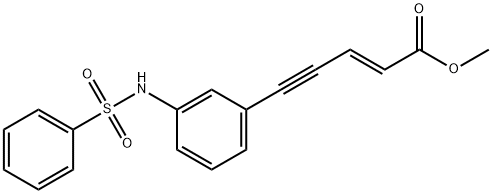 2-Penten-4-ynoic acid, 5-[3-[(phenylsulfonyl)amino]phenyl]-, methyl ester, (E)- (9CI) 结构式