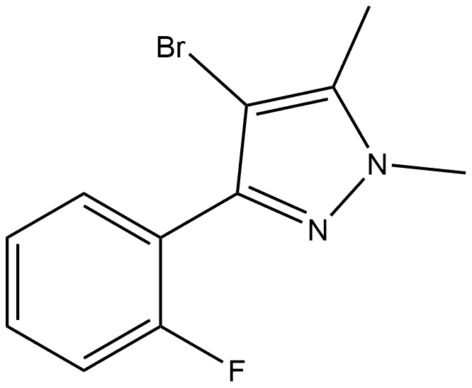 4-Bromo-3-(2-fluorophenyl)-1,5-dimethyl-1H-pyrazole 结构式