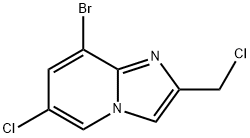 8-溴-6-氯-2-(氯甲基)咪唑并[1,2-A]吡啶 结构式