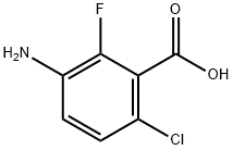 3-氨基-6-氯-2-氟苯甲酸 结构式
