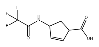 4-(2,2,2-三氟乙酰氨基)环戊-2-烯-1-羧酸 结构式