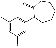 2-(3-氟-5-甲基苯基)环庚烷-1-酮 结构式