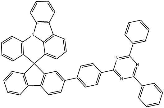 2-(4-(4,6-二苯基-1,3,5-三嗪-2-基)苯基)螺[芴-9,8'-吲哚[3,2,1-D]吖啶] 结构式