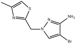 4-溴-1-((4-甲基噻唑-2-基)甲基)-1H-吡唑-3-胺 结构式