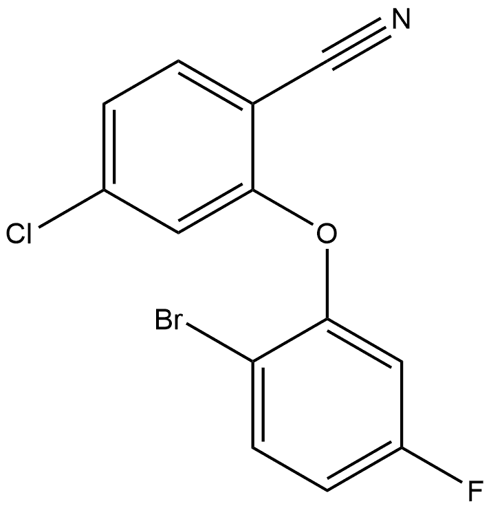 2-(2-Bromo-5-fluorophenoxy)-4-chlorobenzonitrile 结构式