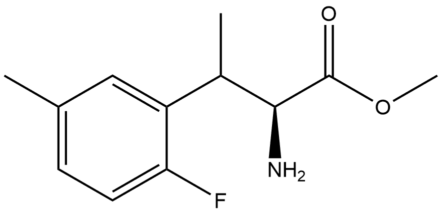 (2S)-2-氨基-3-(2-氟-5-甲基苯基)丁酸甲酯 结构式