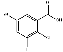 5-氨基-2-氯-3-氟苯甲酸 结构式