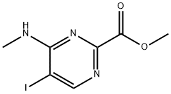 2-Pyrimidinecarboxylic acid, 5-iodo-4-(methylamino)-, methyl ester 结构式