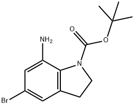 7-Amino-5-bromo-2,3-dihydro-indole-1-carboxylic acid tert-butyl ester 结构式