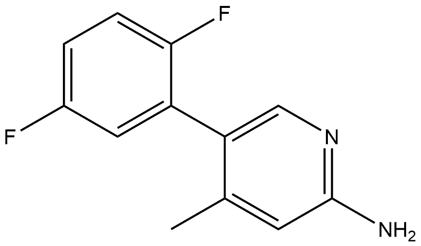 5-(2,5-Difluorophenyl)-4-methyl-2-pyridinamine 结构式