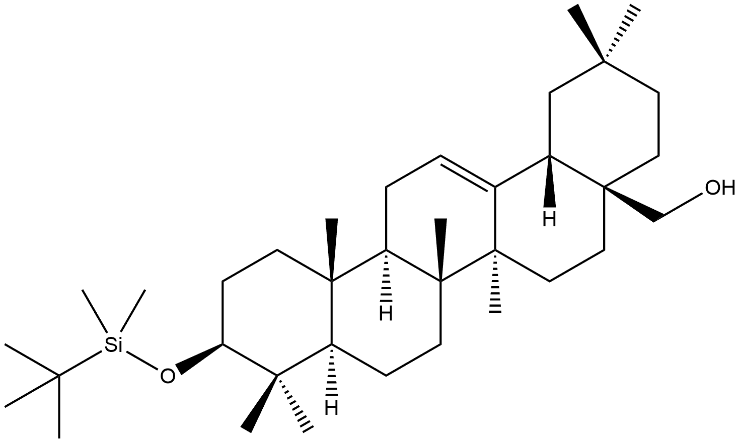 Olean-12-en-28-ol, 3-[[(1,1-dimethylethyl)dimethylsilyl]oxy]-, (3b)- 结构式