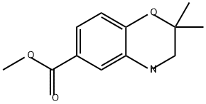 2,2-二甲基-3,4-二氢-2H-苯并[B][1,4]噁嗪-6-羧酸甲酯 结构式