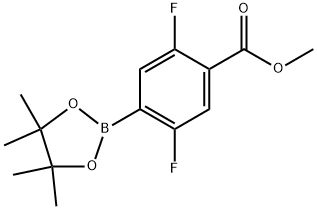 2,5-二氟-4-(4,4,5,5-四甲基-1,3,2-二氧杂硼烷-2-基)苯甲酸甲酯 结构式