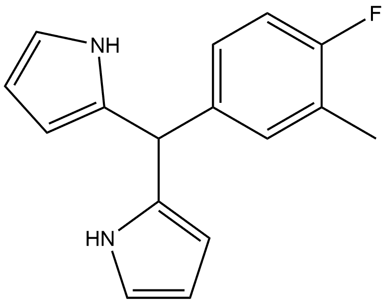 2,2'-[(4-氟-3-甲基苯基)亚甲基]双(1H-吡咯) 结构式