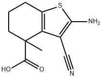 2-氨基-3-氰基-4-甲基-4,5,6,7-四氢苯并[B]噻吩-4-羧酸 结构式