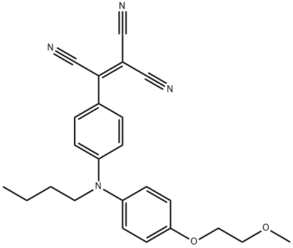 2-[4-[N-丁基-4-(2-甲氧基乙氧基)苯基]苯基]乙烯-1,1,2-三甲腈 结构式