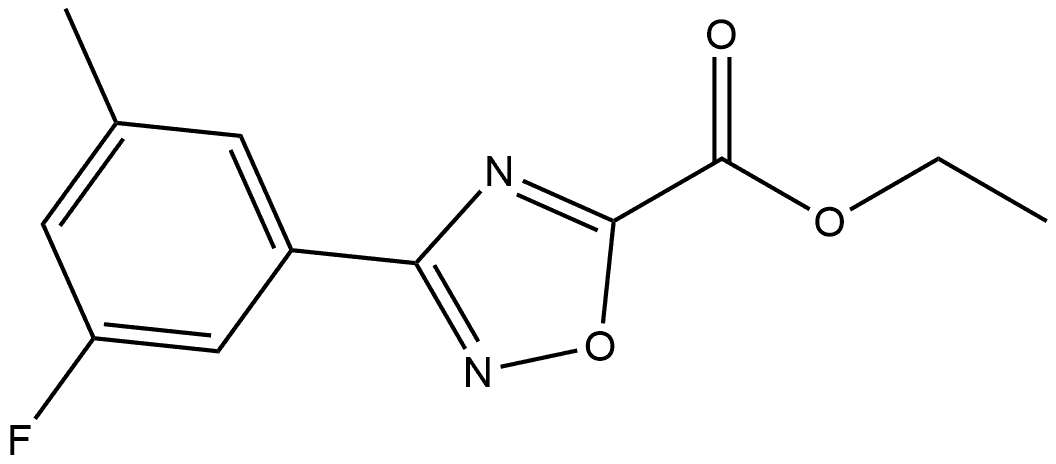 3-(3-氟-5-甲基苯基)-1,2,4-噁二唑-5-甲酸乙酯 结构式