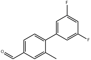 3',5'-Difluoro-2-methyl-[1,1'-biphenyl]-4-carbaldehyde 结构式