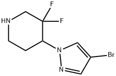 4-(4-溴-1H-吡唑-1-基)-3,3-二氟哌啶 结构式