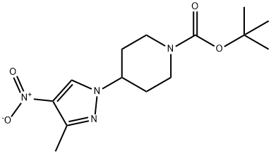 1-BOC-4-(3-甲基-4-硝基-1-吡唑基)哌啶 结构式