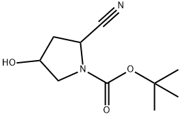 1,1-Dimethylethyl 2-cyano-4-hydroxy-1-pyrrolidinecarboxylate 结构式
