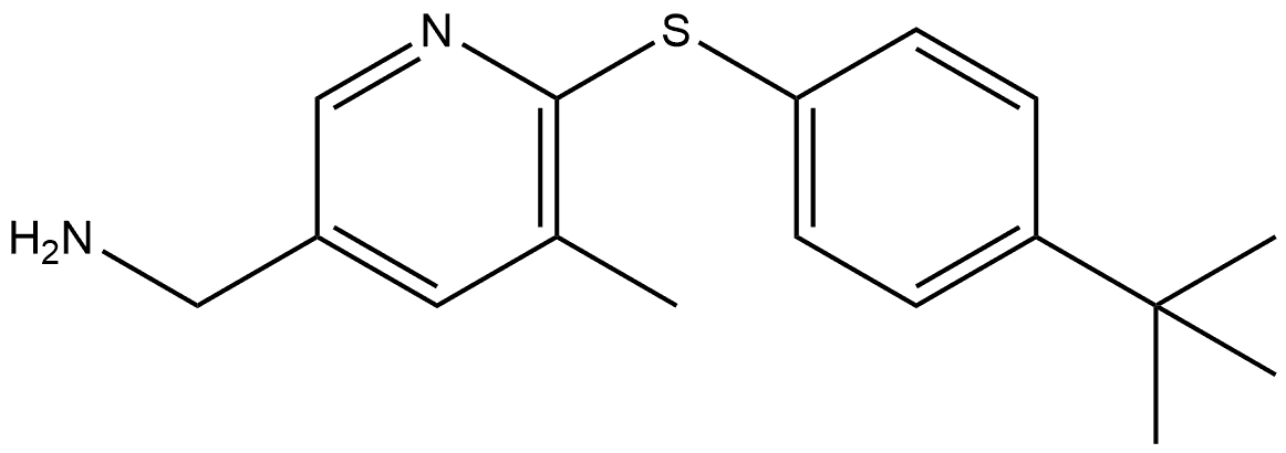 6-[[4-(1,1-Dimethylethyl)phenyl]thio]-5-methyl-3-pyridinemethanamine 结构式