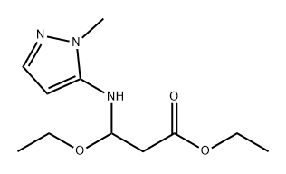 Propanoic acid, 3-ethoxy-3-[(1-methyl-1H-pyrazol-5-yl)amino]-, ethyl ester 结构式