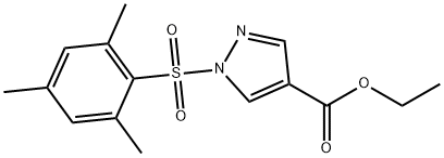 1-(2,4,6-三甲基苯磺酰基)-4-吡唑甲酸乙酯 结构式