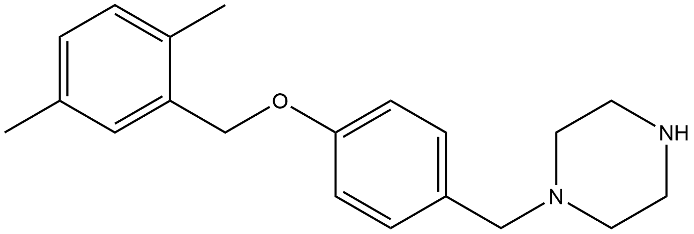1-[[4-[(2,5-Dimethylphenyl)methoxy]phenyl]methyl]piperazine 结构式
