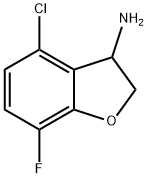 4-Chloro-7-fluoro-2,3-dihydro-1-benzofuran-3-amine 结构式